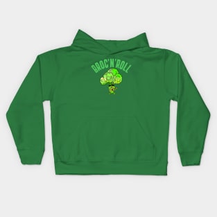 VEGETABLE Pun Funny Broccoli Playing Guitar Kids Hoodie